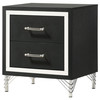 Lucia 2-drawer Nightstand Bedside Table Black / CS-224992