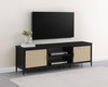 Amherst 2-door 70-inch Metal TV Stand Media Console Black / CS-710034