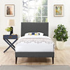 Phoebe Fabric Twin Platform Bed with Squared Tapered Legs / MOD-5595