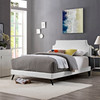 Laura Vinyl Full Platform Bed with Round Splayed Legs / MOD-5673