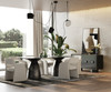 Modrest Calexico - Contemporary Black Wave Glass Wide Rectangular Dining Table / VGGMDT-1717B