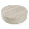 Modrest Benji - Modern Faux Travertine Round Small Coffee Table / VGIP-ST902