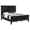 Sandy Beach 63-inch California King Wood Panel Bed Black / CS-201321KWN