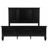 Sandy Beach 63-inch California King Wood Panel Bed Black / CS-201321KWN