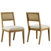 Nimba Faux Rattan Fabric Dining Chairs Set of 2 / EEI-6781