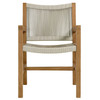 Vienna Outdoor Patio Teak and Rope Dining Armchairs Set of 2 / EEI-6806