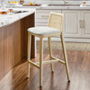 Monarch Wood and Rattan Bar Stool / EEI-6846