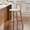 Monarch Wood and Rattan Bar Stool / EEI-6846