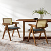 Thera Vegan Leather Cane Dining Armchairs Set of 2 / EEI-6919