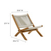 Vienna 3-Piece Outdoor Patio Teak and Rope Folding Lounge Chairs and Side Table / EEI-6937