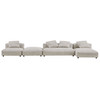 Solace 4-Piece Modular Corduroy Upholstered Sectional Sofa With Ottoman / EEI-7032