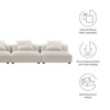 Solace 3-Piece Modular Upholstered Fabric Sofa / EEI-7035