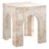 Valen Square Indoor - Outdoor Patio Arched Concrete Side Table / EEI-7098