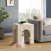 Valen Square Indoor - Outdoor Patio Arched Concrete Side Table / EEI-7098