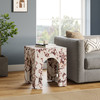 Valen Square Indoor - Outdoor Patio Arched Concrete Side Table / EEI-7098