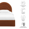 Solana Arched Performance Velvet Twin Platform Bed / MOD-7165