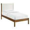 Olea Channel Tufted Boucle Solid Wood Twin Platform Bed / MOD-7196