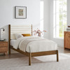 Olea Channel Tufted Boucle Solid Wood Twin Platform Bed / MOD-7196