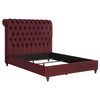 Devon 4-piece Queen Bedroom Set Wine Red and Dark Oak / CS-360341Q-S4