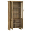Adina 77-inch Tall Display Cabinet Distressed Light Brown / CS-193616