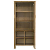 Adina 77-inch Tall Display Cabinet Distressed Light Brown / CS-193616