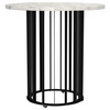 Haven 2-piece Round Marble Coffee and End Table Set Black / CS-706208-S2