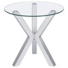 Kenzie Round Tempered Glass Top End Side Table Chrome / CS-708127