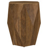 Zalika Hexagonal Solid Mango Wood End Table Natural / CS-724187