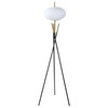 Layton White Orb Shade Tripod Floor Lamp Black / CS-920089