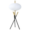 Layton White Orb Shade Tripod Table Lamp Black / CS-920090