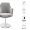 Lippa Swivel Dining Upholstered Armchair / EEI-6956