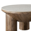 Ellison 33" Round Wood Coffee Table With Marble Top / EEI-7146