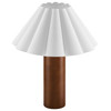Flora Wood Table Lamp With Pleated Petal Shade / EEI-7214