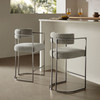 Huron Curved Back Fabric and Metal Counter Stool / EEI-7227