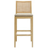 Ovard Wood and Rattan Bar Stool / EEI-7289