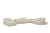 Divani Casa Garfield - Modern Off-White Leather 7-Piece Modular Sectional / VGKK-KF.7120-SET-OFFW
