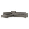 Lamod Italia Viola - Italian Contemporary Grey Leather Left Facing Sectional Sofa / VGDTVIOLA-KIM-FUME-LAF-SECT
