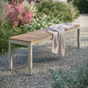 Finn Outdoor Patio Aluminum Bench with Faux Wood Top / EEI-7238