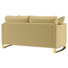 Corliss Upholstered Curved Track Arm Loveseat Camel / CS-508825