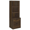 Westpark 3-shelf Bookcase USB and Lockable Drawer Dark Pine / CS-802713