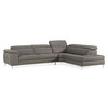 Lamod Italia Viola - Italian Contemporary Grey Leather Right Facing Sectional Sofa / VGDTVIOLA-KIM-FUME-RAF-SECT