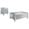 Gillian 2-piece Mirrored Coffee and End Table Set Silver / CS-722498-S2