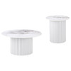 Rowena 2-piece Coffee and End Table Set White Faux Marble / CS-708338-S2