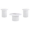 Rowena 3-piece Coffee and End Table Set White Faux Marble / CS-708338-S3