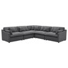 Hobson 5-piece Upholstered Modular Sectional Sofa Charcoal / CS-551455-SETA