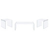 Opal 3-piece Coffee and End Table Set White High Gloss / CS-704148-S3
