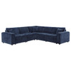 Atlantic 5-piece Upholstered Modular Sectional Sofa Blue / CS-551821-SETB