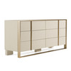 California King Modrest Cartier - Modern Beige Velvet + Brushed Brass 4-Piece Bedroom Set / VGVCBD-A-002-BGE-BED-4PC-SET-CK