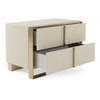 California King Modrest Cartier - Modern Beige Velvet + Brushed Brass 4-Piece Bedroom Set / VGVCBD-A-002-BGE-BED-4PC-SET-CK