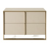 California King Modrest Cartier - Modern Beige Velvet + Brushed Brass 4-Piece Bedroom Set / VGVCBD-A-002-BGE-BED-4PC-SET-CK